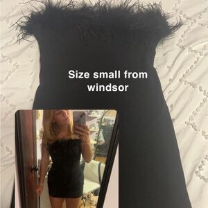 Windsor small dress with feathers